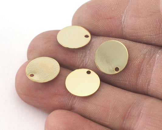 12mm Gold Plated Brass Tag, 12mm Circle Disc , Charms , Findings oz68-46