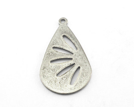 Drop Shape Tag Charms one hole 16x27.5mm (0.8mm) Antique Silver Plated brass charms findings earring OZ3834-160