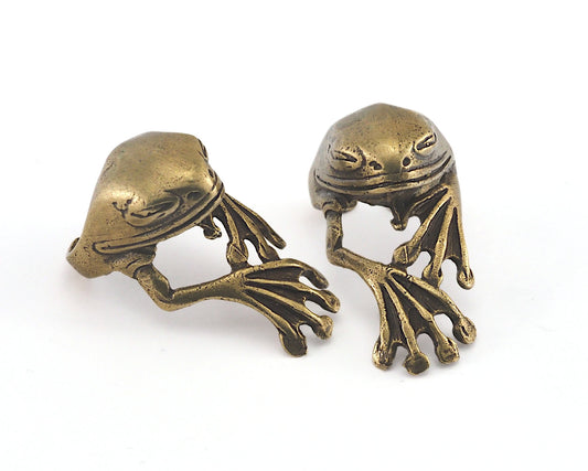 Frog Ring Adjustable Antique Bronze Plated Brass (17.5mm 7US inner size) OZ2893