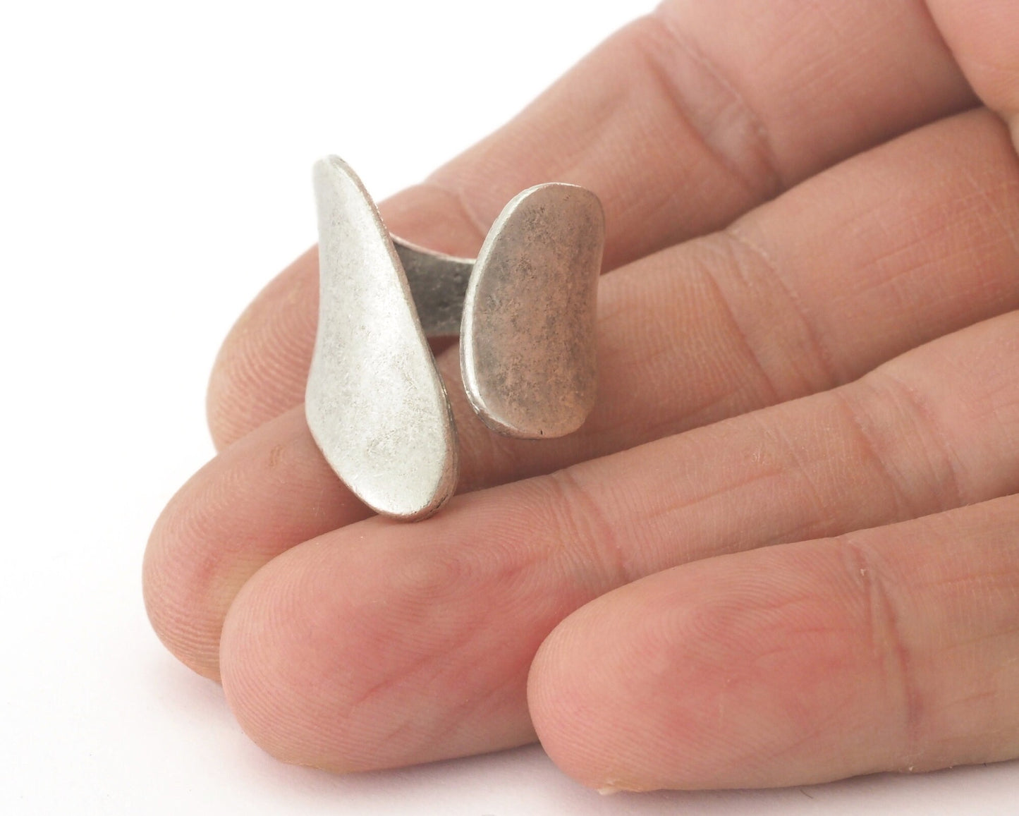 Adjustable Ring Antique Silver Plated Brass 28mm (16.5mm 6US inner size) OZ746