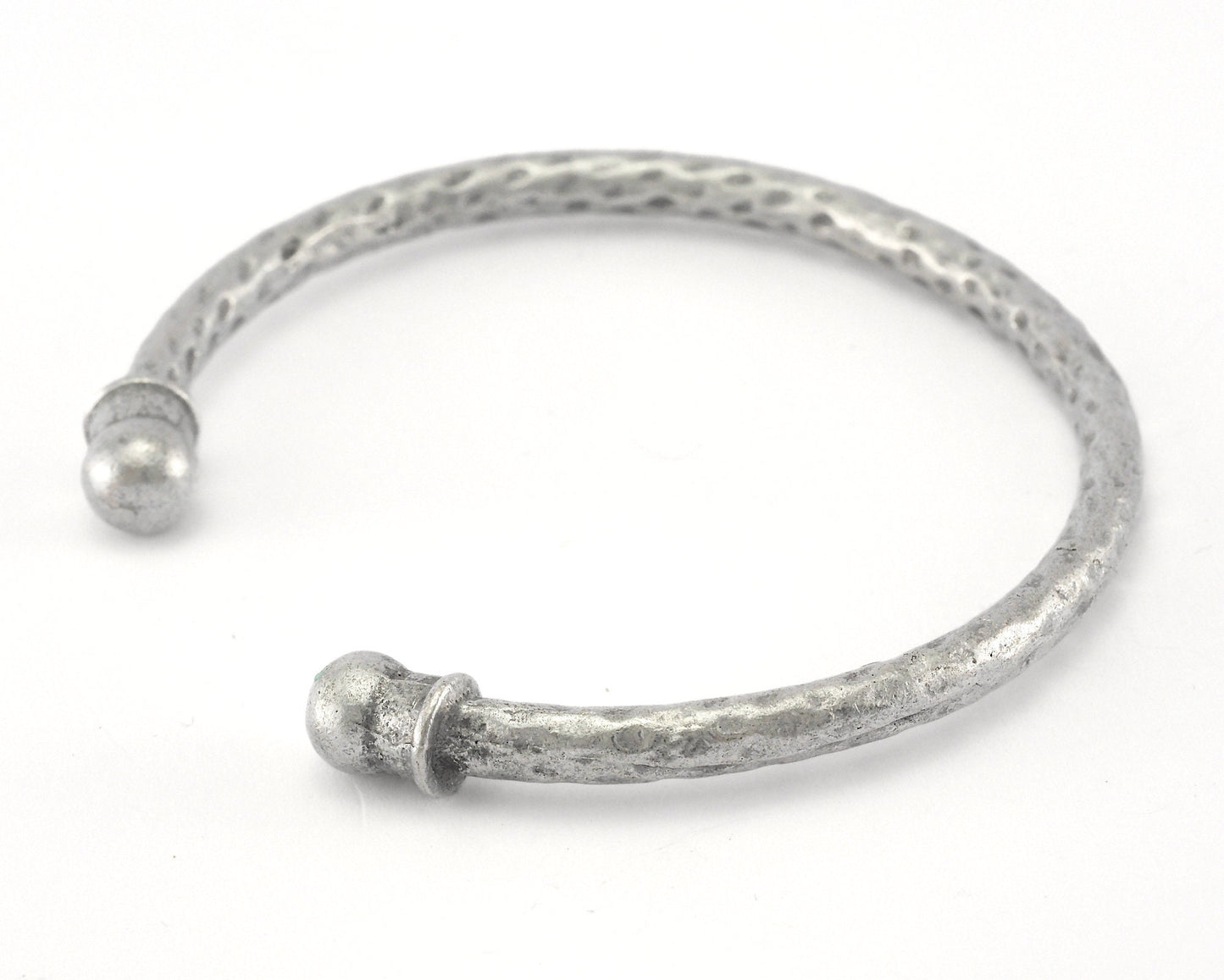 Hammered Bracelet Antique Silver Plated Brass (55mm inner size - Adjustable ) OZ2960