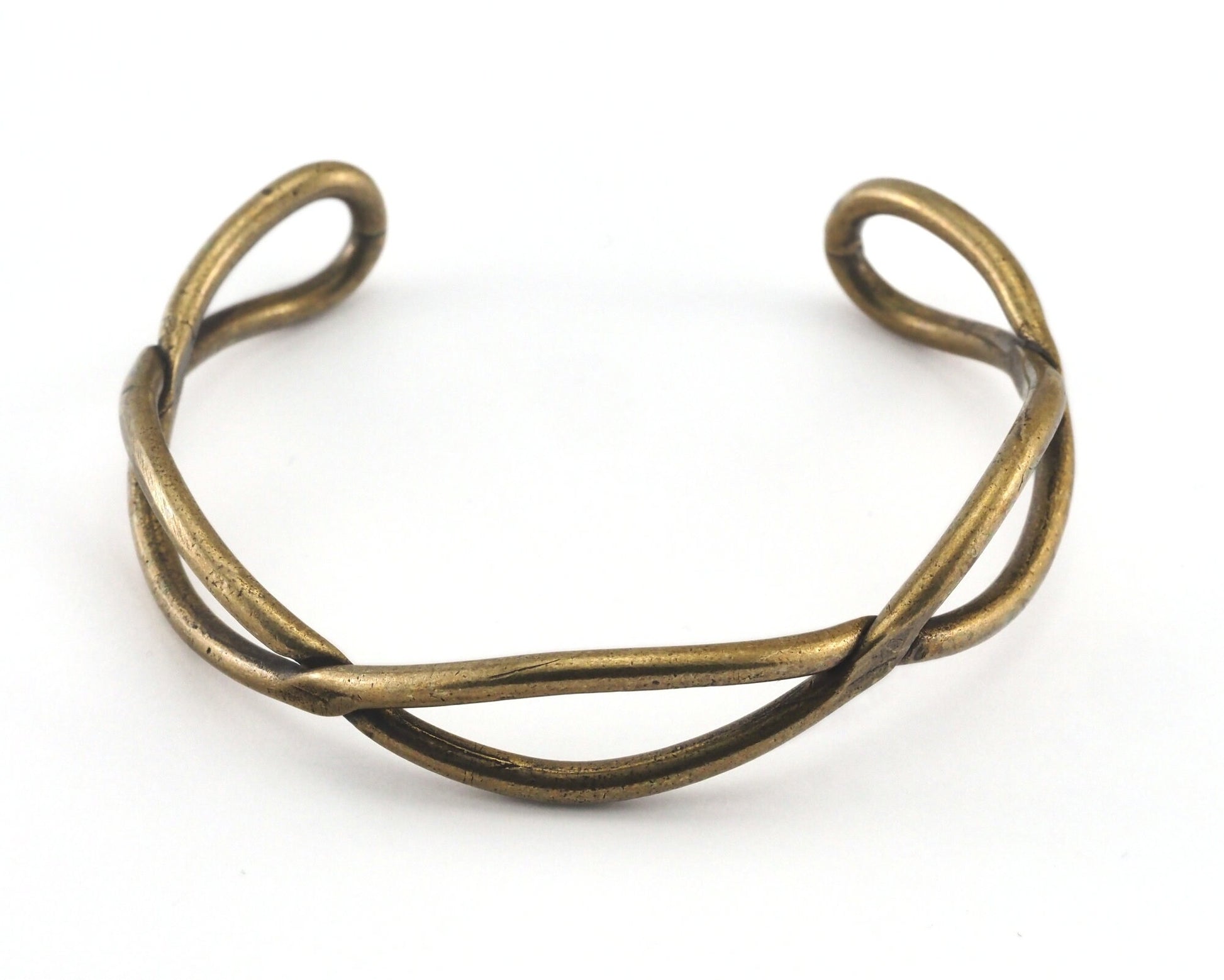 Wire Bracelet Antique Bronze Plated Brass (58mm inner size - Adjustable ) OZ3169