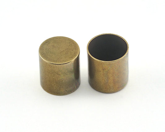 Ribbon end, 12x11mm 10mm inner without hole Antique Bronze plated brass cord tip ends, ends cap, ENC10 1447