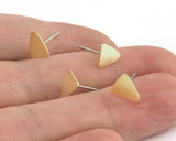 Triangle Earring Posts Stud Long (13x7mm) Raw Brass 3900