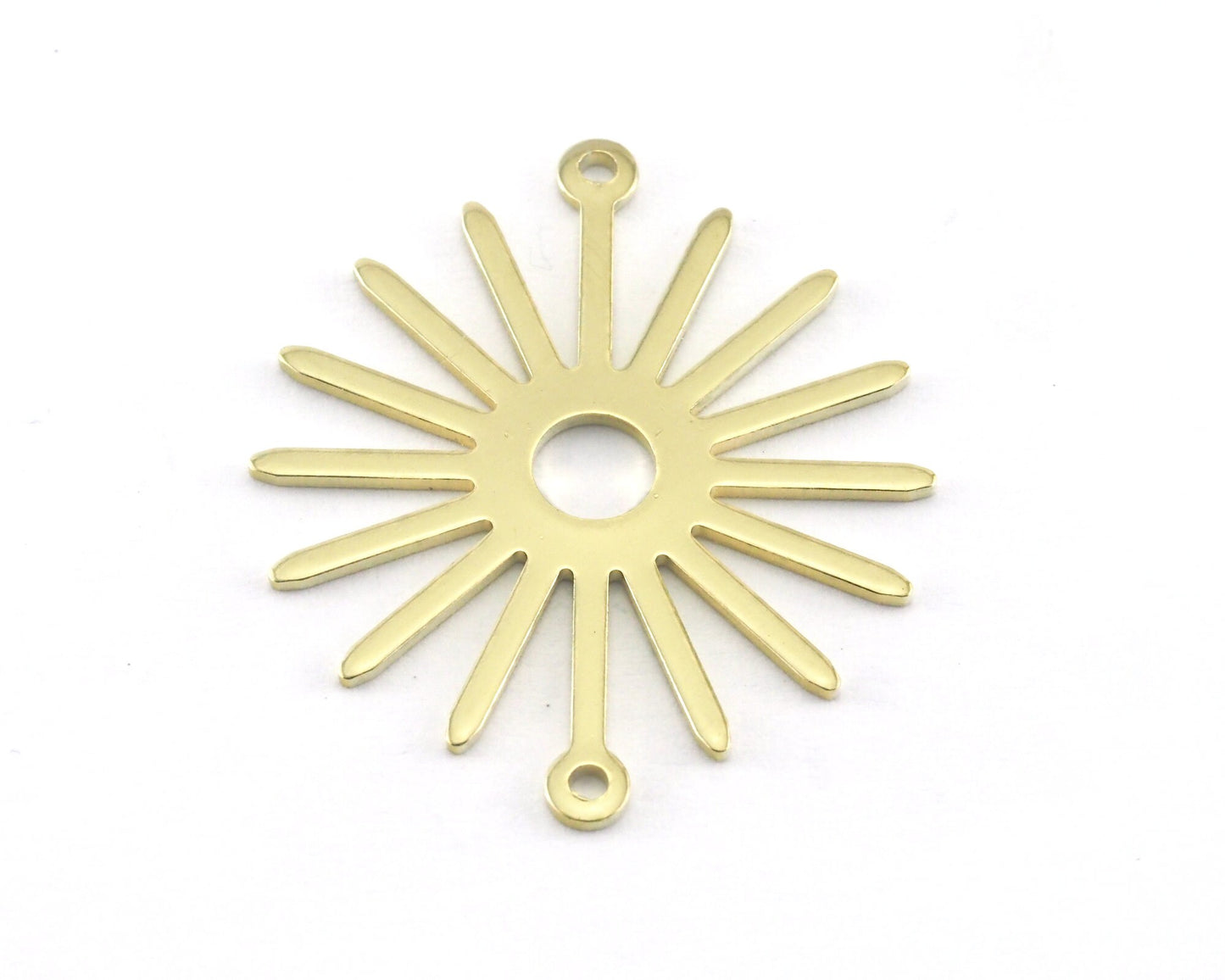 Sun Charms Connector 25x27mm 2 holes Raw brass Copper Brushed findings R197-145