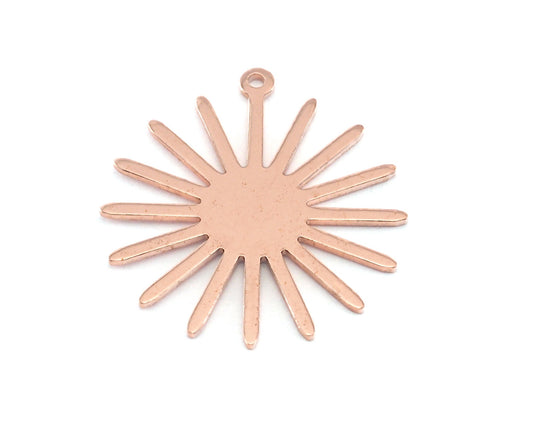 Sun Charms 25x27mm 1 hole Raw Copper findings R200-145