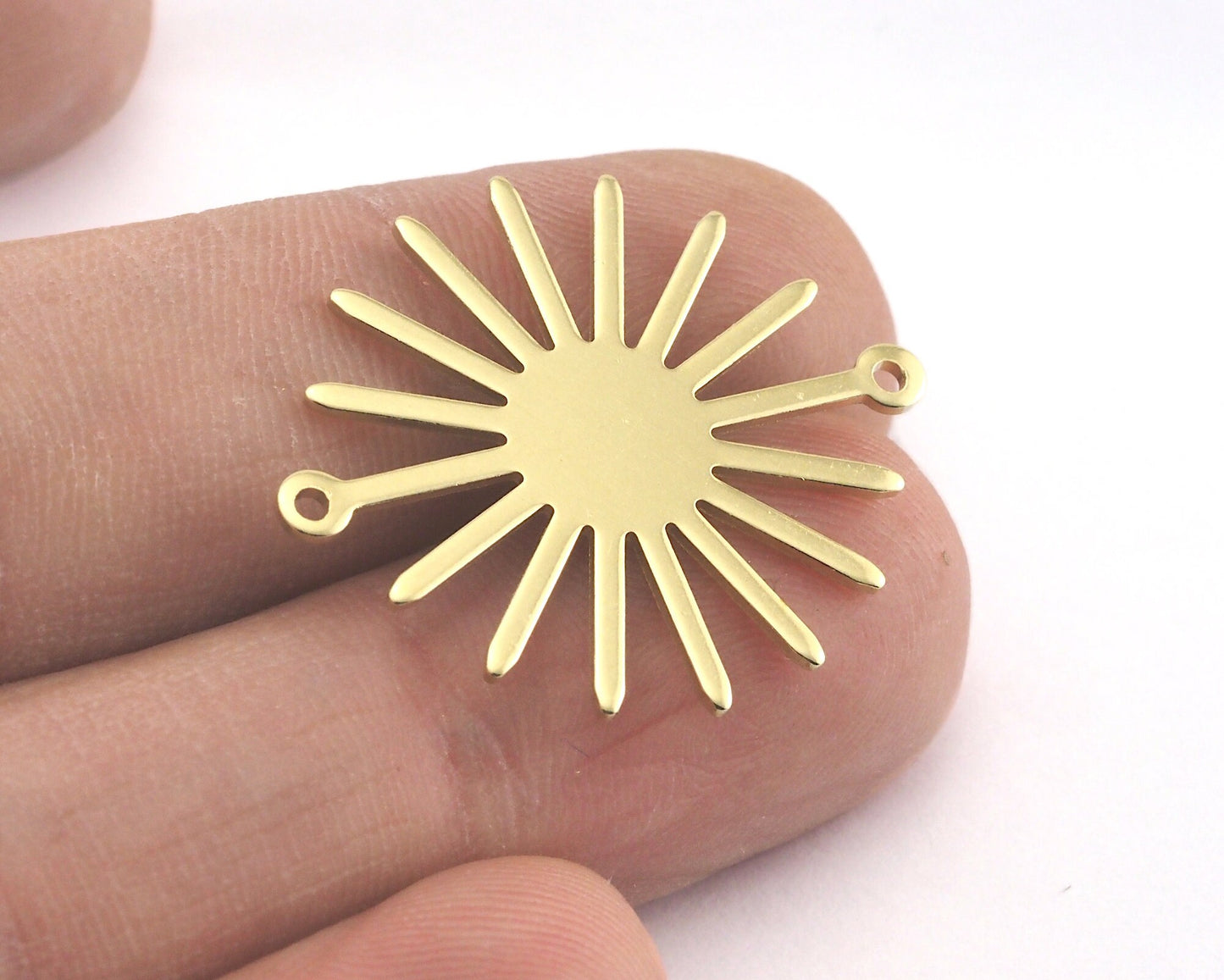 Sun Charms Connector 25x27mm 2 holes Raw brass findings R199-145