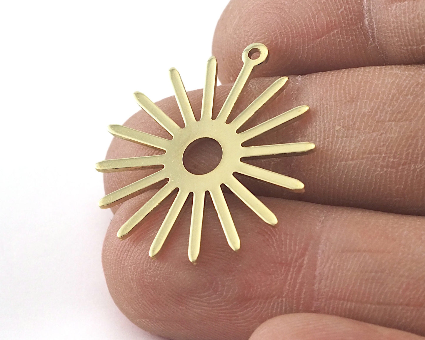 Sun Charms 25x27mm 1 hole Raw brass findings R198-145