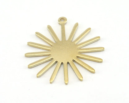 Sun Charms 25x27mm 1 hole Raw brass findings R200-145