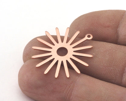 Sun Charms 25x27mm 1 hole Raw Copper findings R198-145