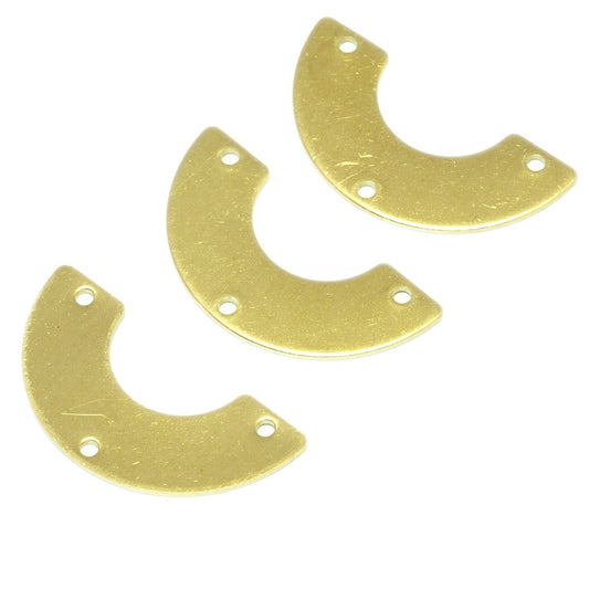Ushape semi circle 30x15x0.8mm raw brass SCS 167 3 holes