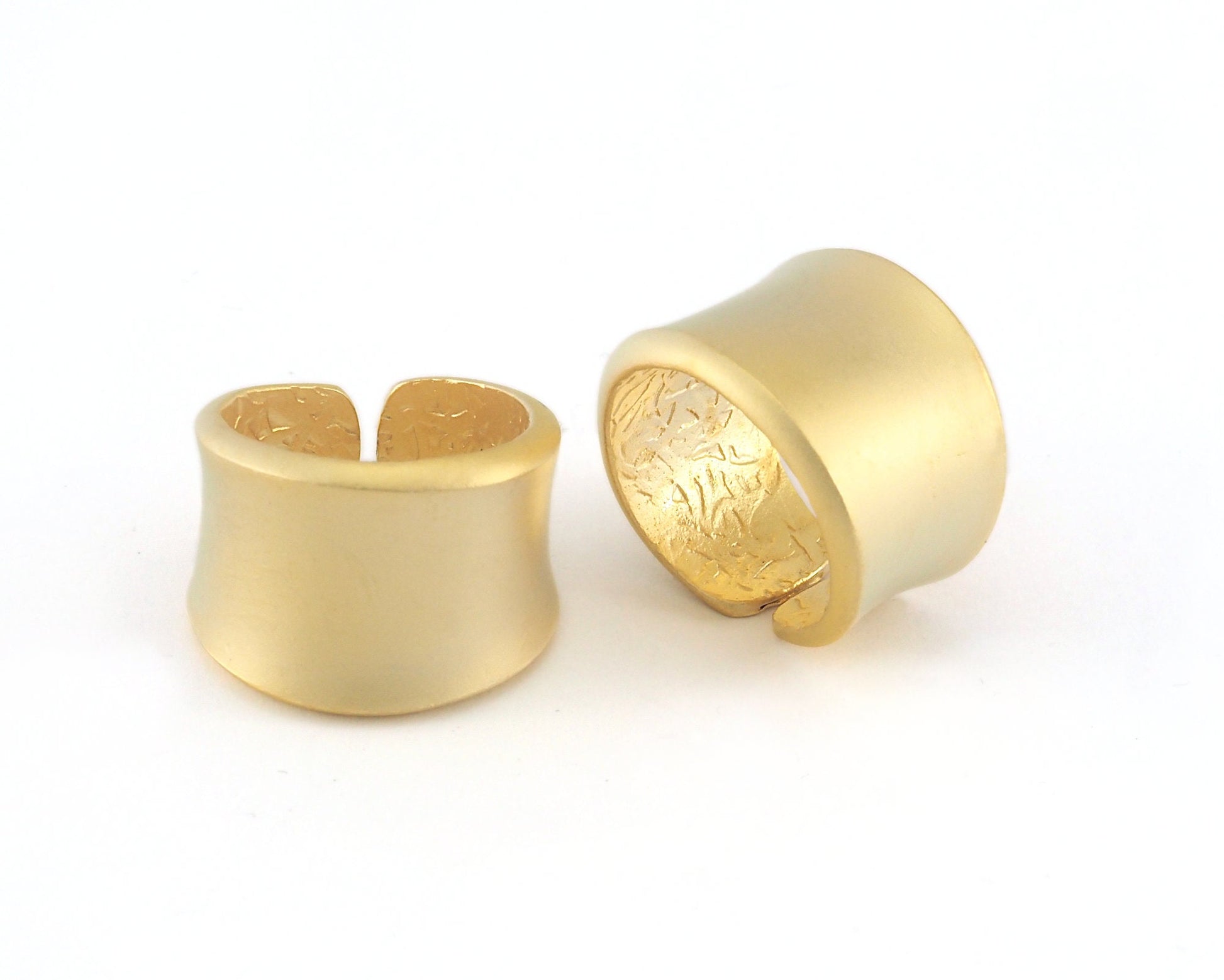 Adjustable Ring Matte Gold Plated Brass (18.5mm 8.5US inner size) Oz3454