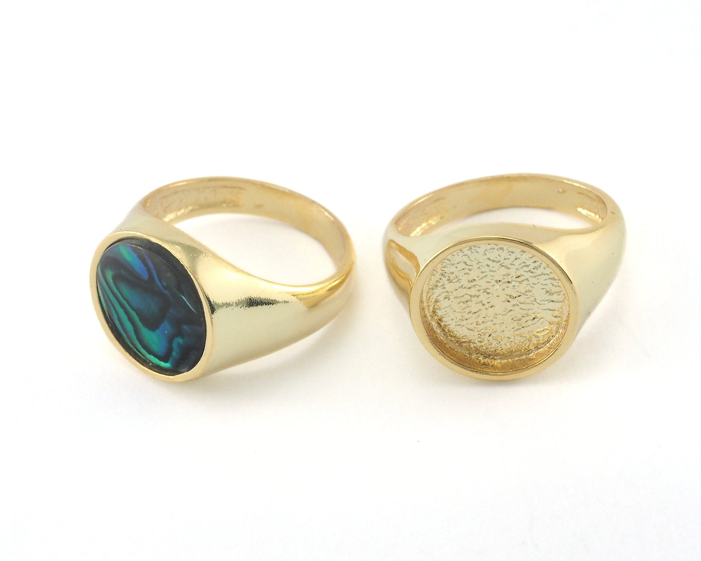 Signet Setting Ring ring size 6.5US - 7.5US Gold Plated Brass with 12mm base setting 2180-2181 not adjustable