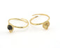 Ring Adjustable Ring Bezel - Loop Gold Plated brass (18mm 7.5US inner size - Adjustable ) OZ2715