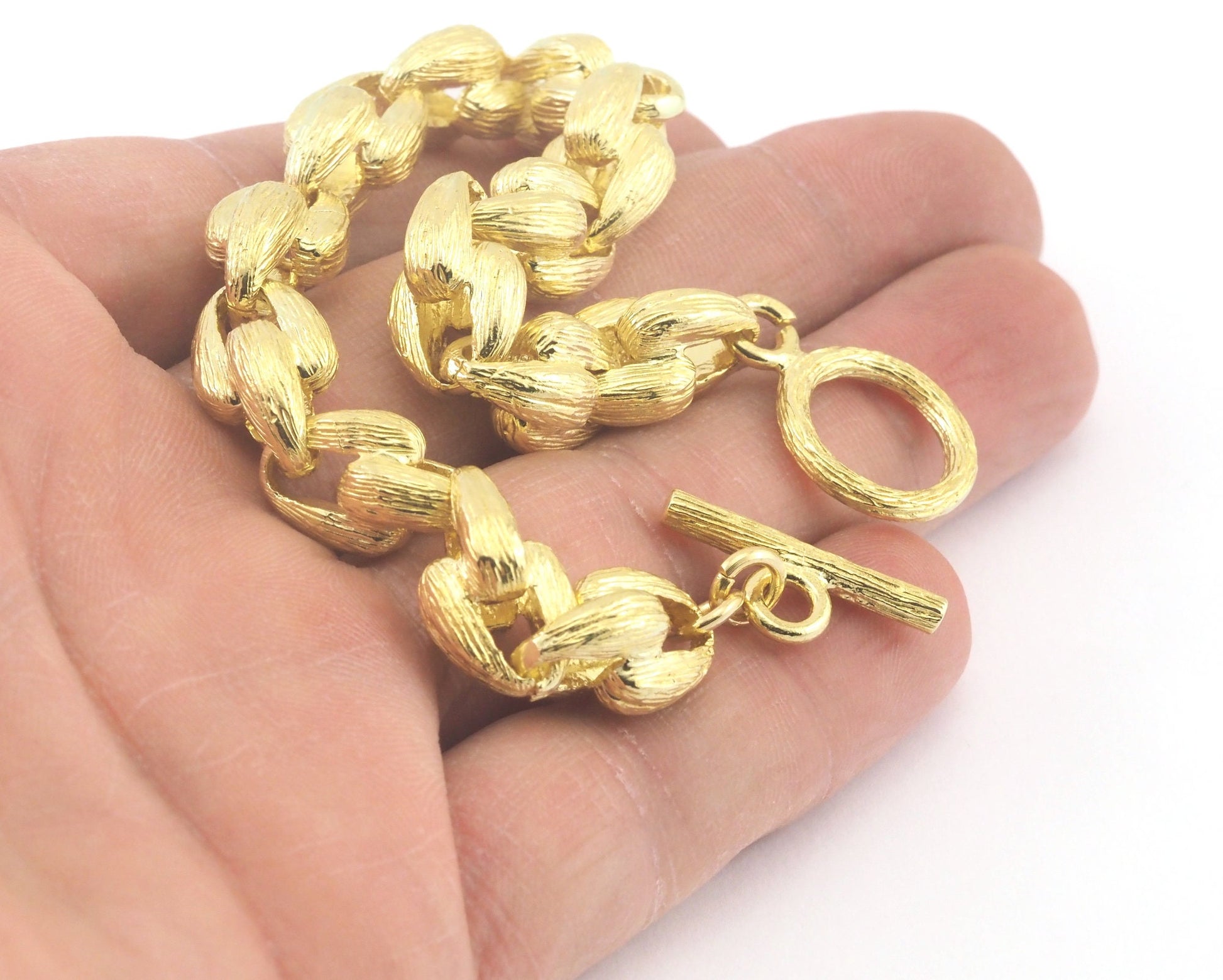Thick chain for necklace bracelet choker 10mm raw brass R202-Z168