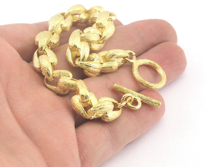 Thick chain for necklace bracelet choker 10mm raw brass R202-Z168