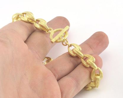 Thick chain for necklace bracelet choker 10mm raw brass R202-Z168