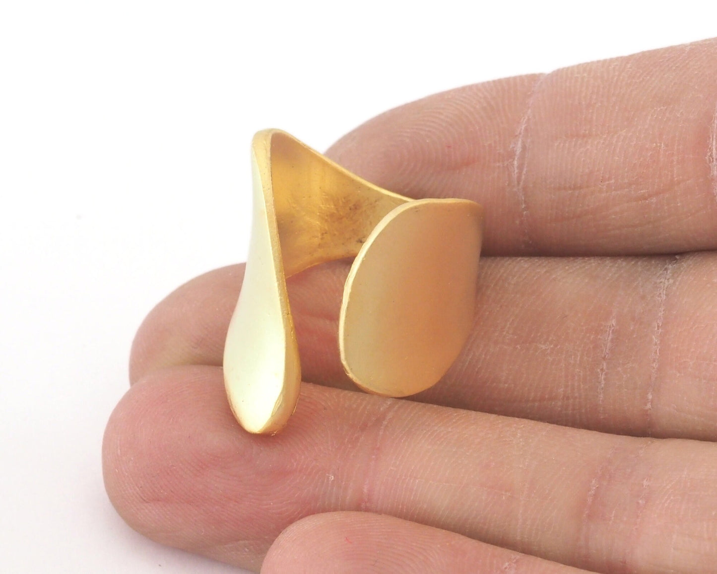 Adjustable Ring Matte Gold Plated Brass 28mm (16.5mm 6US inner size) OZ746