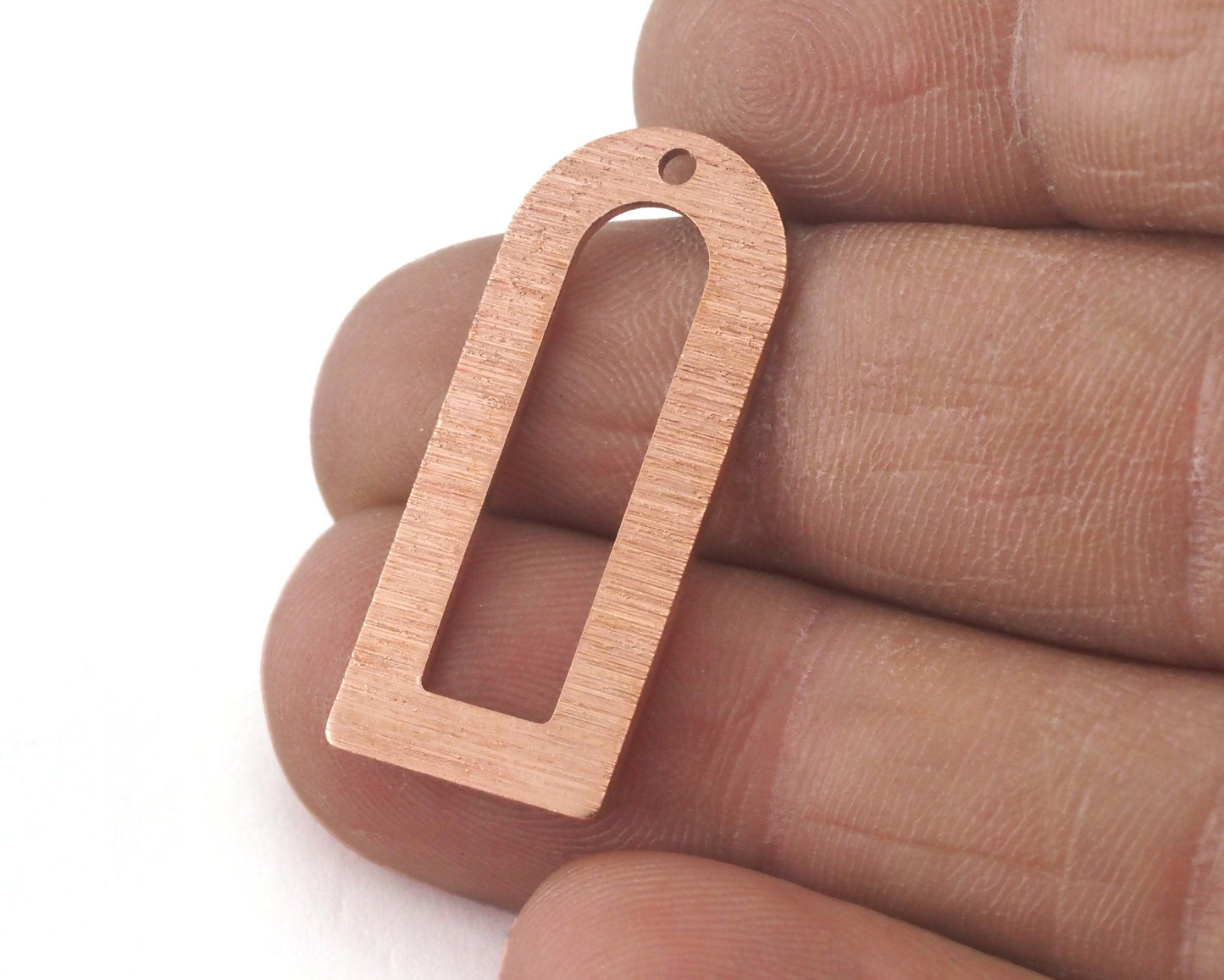 Brushed Semi Circle Rectangle Shape 30x13x0.8mm raw copper findings scs OZ3929-160