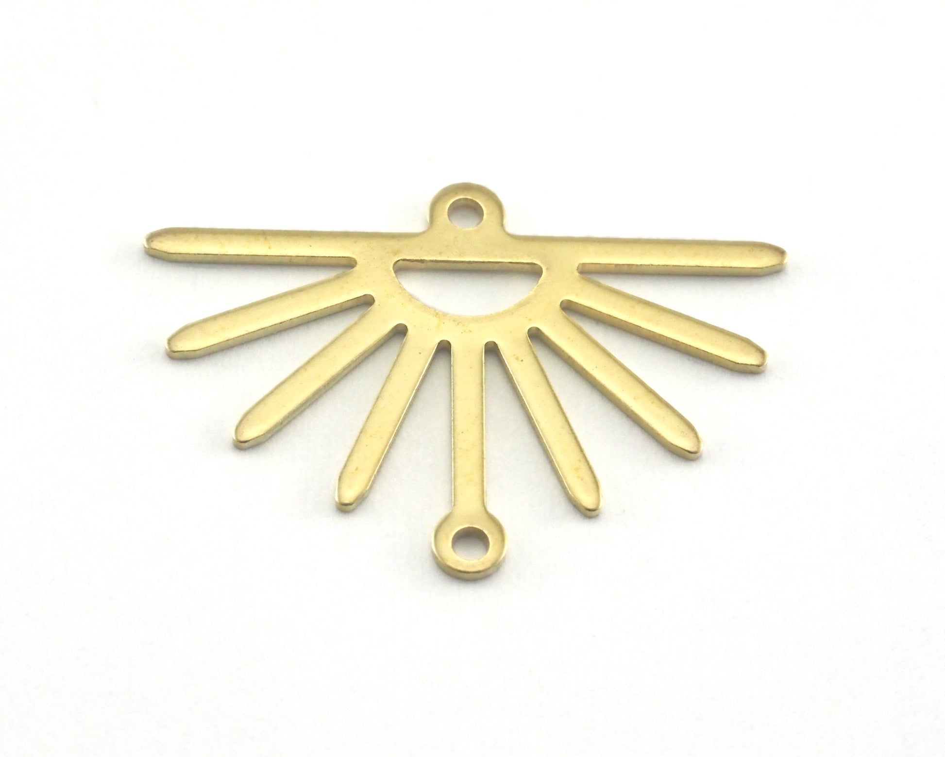 Sun Charms Connector 25x17.5mm 2 hole Raw brass findings R210-72