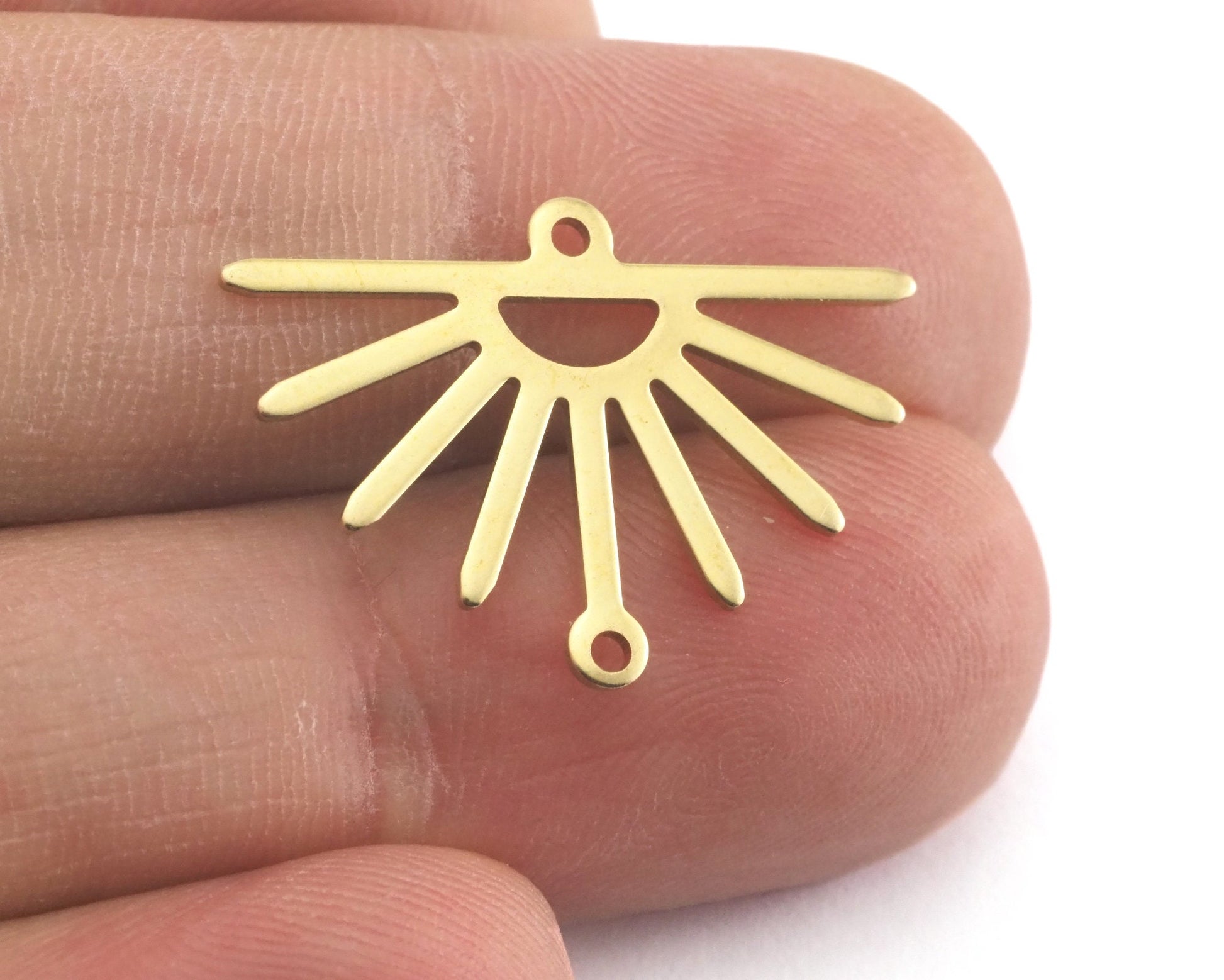 Sun Charms Connector 25x17.5mm 2 hole Raw brass findings R210-72