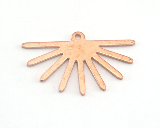 Sun Charms 25x15.5mm 1 hole Raw Copper findings R211-82