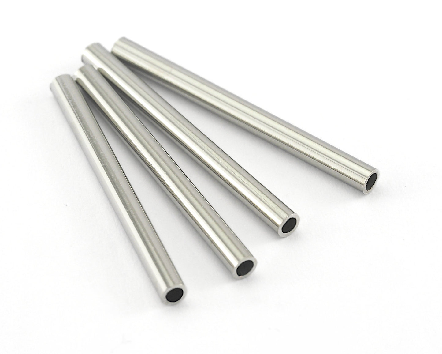 Himmeli Copper Tubes Beads 2.5x30mm Silver Tone Cek001-68