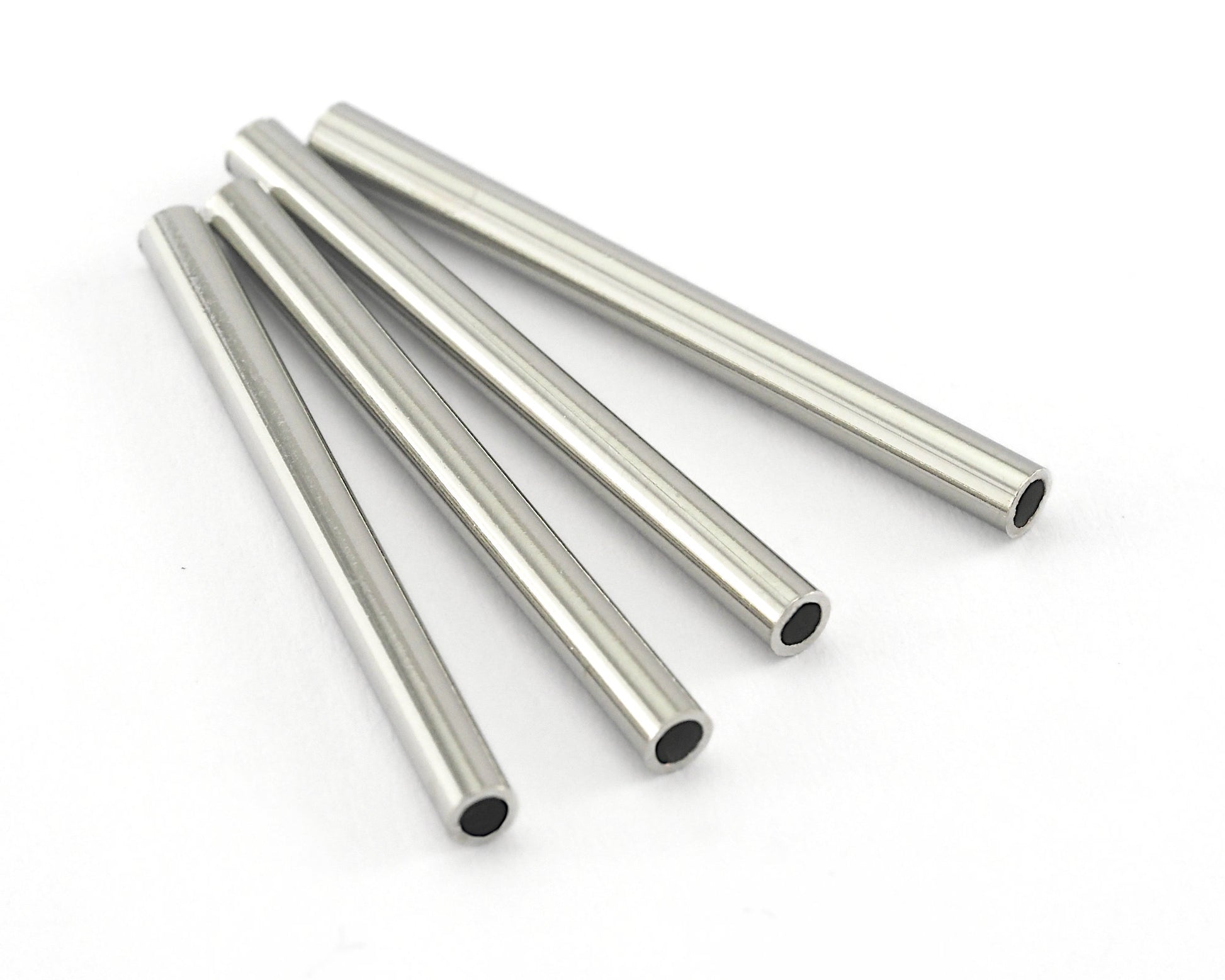 Himmeli Copper Tubes Beads 2.5x30mm Silver Tone Cek001-68