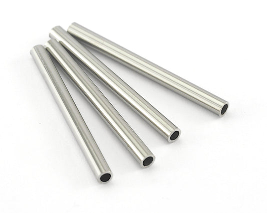 Himmeli Copper Tubes Beads 2.5x30mm Silver Tone Cek001-68