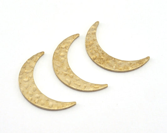 Hammered Crescent raw brass 22mm (0.8mm thickness) No hole charms findings OZ3604-70