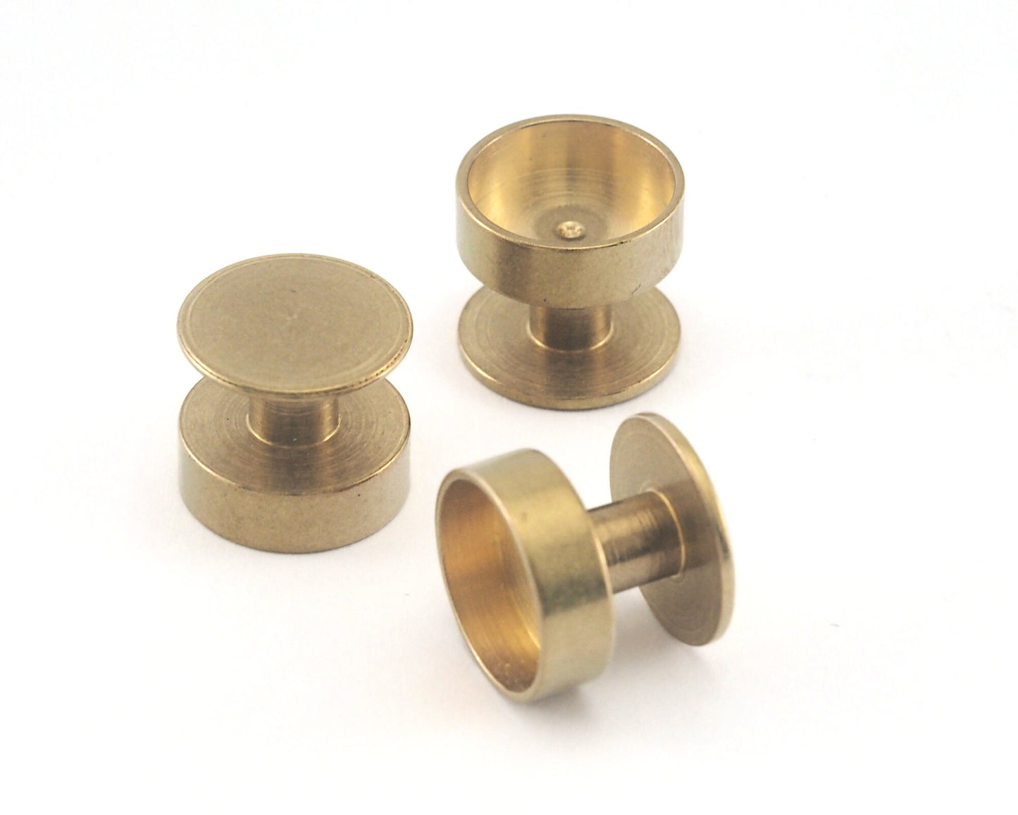 cufflink studs, 12x11mm 10mm (3mm wall) setting raw brass shirt collar tuxedo stud, 1701