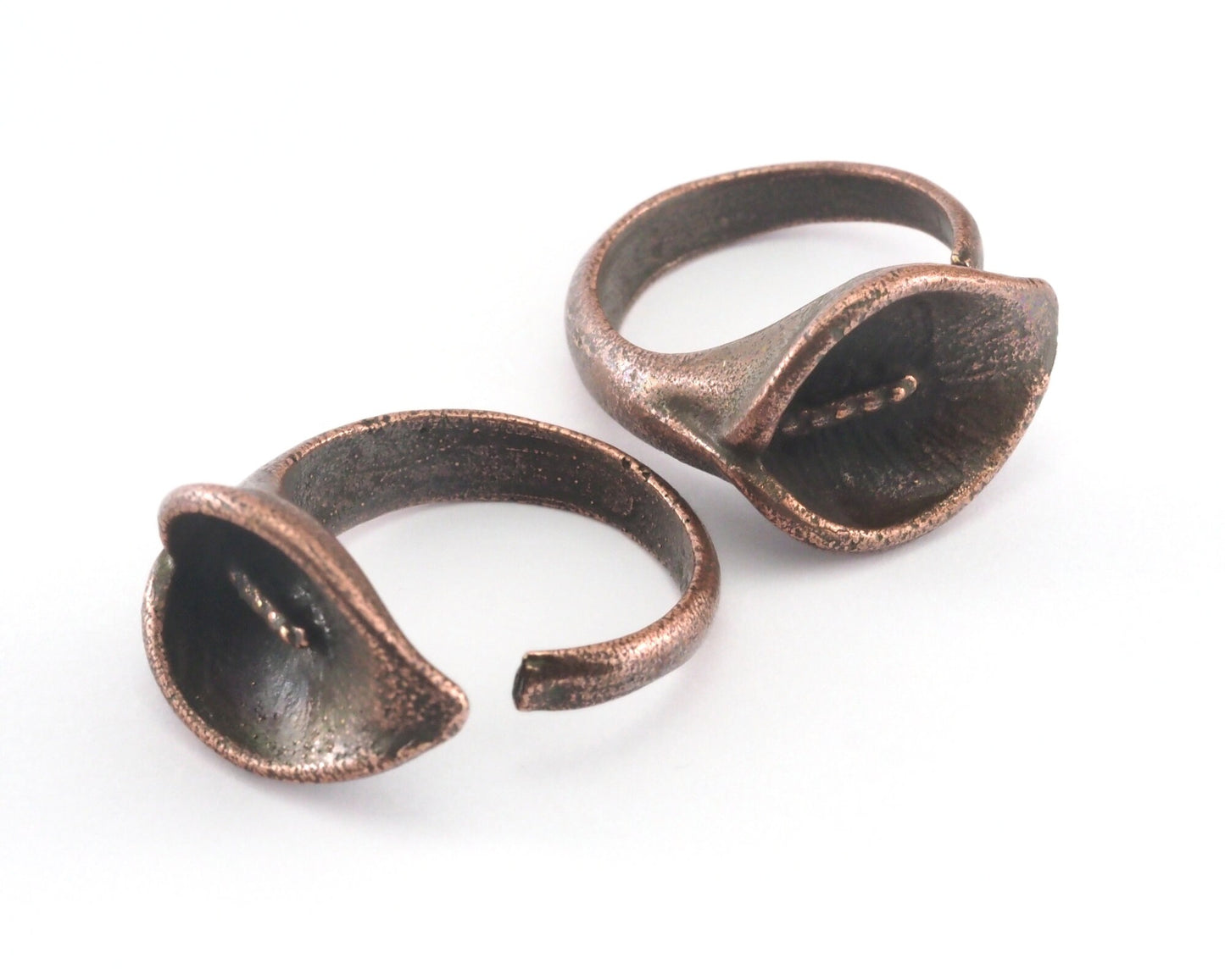 Flowers Ring Adjustable Antique copper plated brass (19.5mm 9.5US inner size) OZ3521