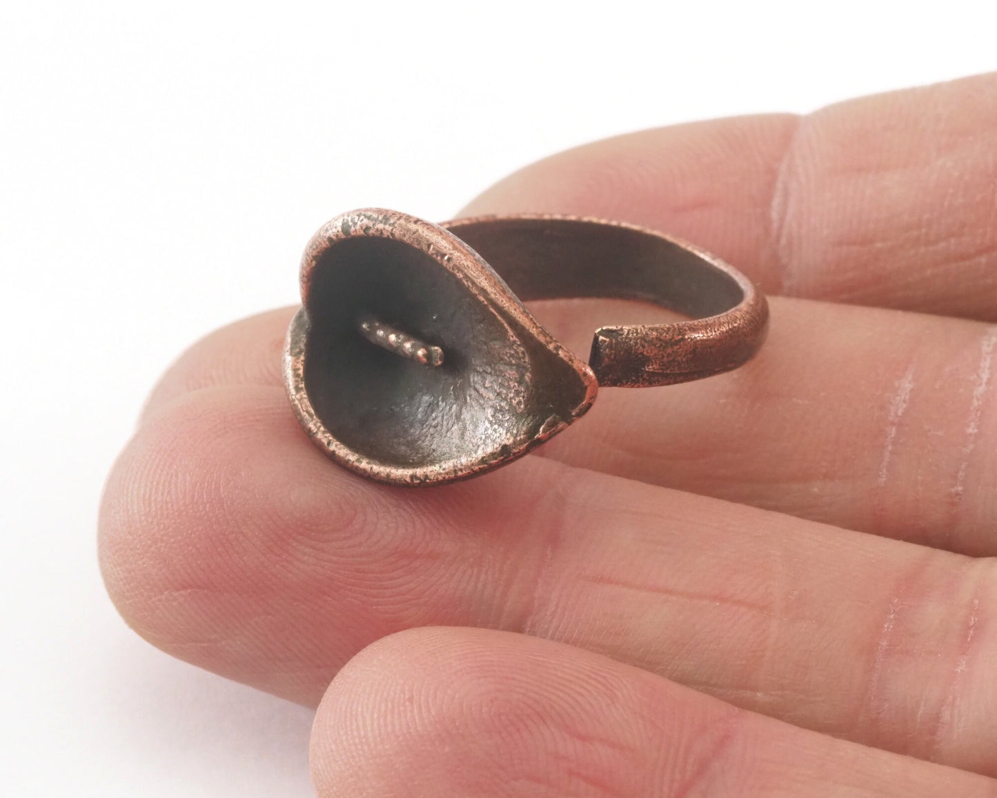 Flowers Ring Adjustable Antique copper plated brass (19.5mm 9.5US inner size) OZ3521