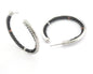 Round Earring Stud post with black beads 1 Pair 50mm Silver plated brass 2434