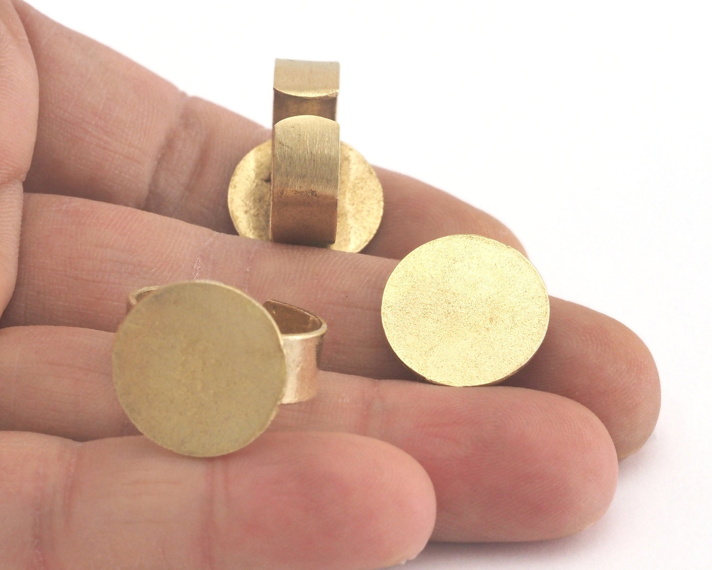 Signet Ring Adjustable Ring Blank - Raw Brass (17.5-20mm 7-10US inner size - Adjustable ) OZ3953