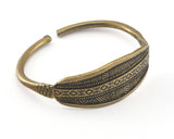 Textured Bracelet Antique Bronze Plated Brass (64mm inner size - Adjustable ) OZ3154