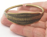 Textured Bracelet Antique Bronze Plated Brass (64mm inner size - Adjustable ) OZ3154