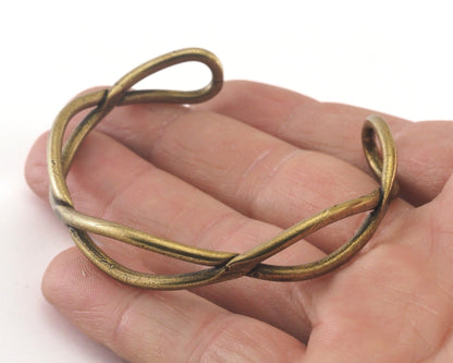 Wire Bracelet Antique Bronze Plated Brass (58mm inner size - Adjustable ) OZ3169