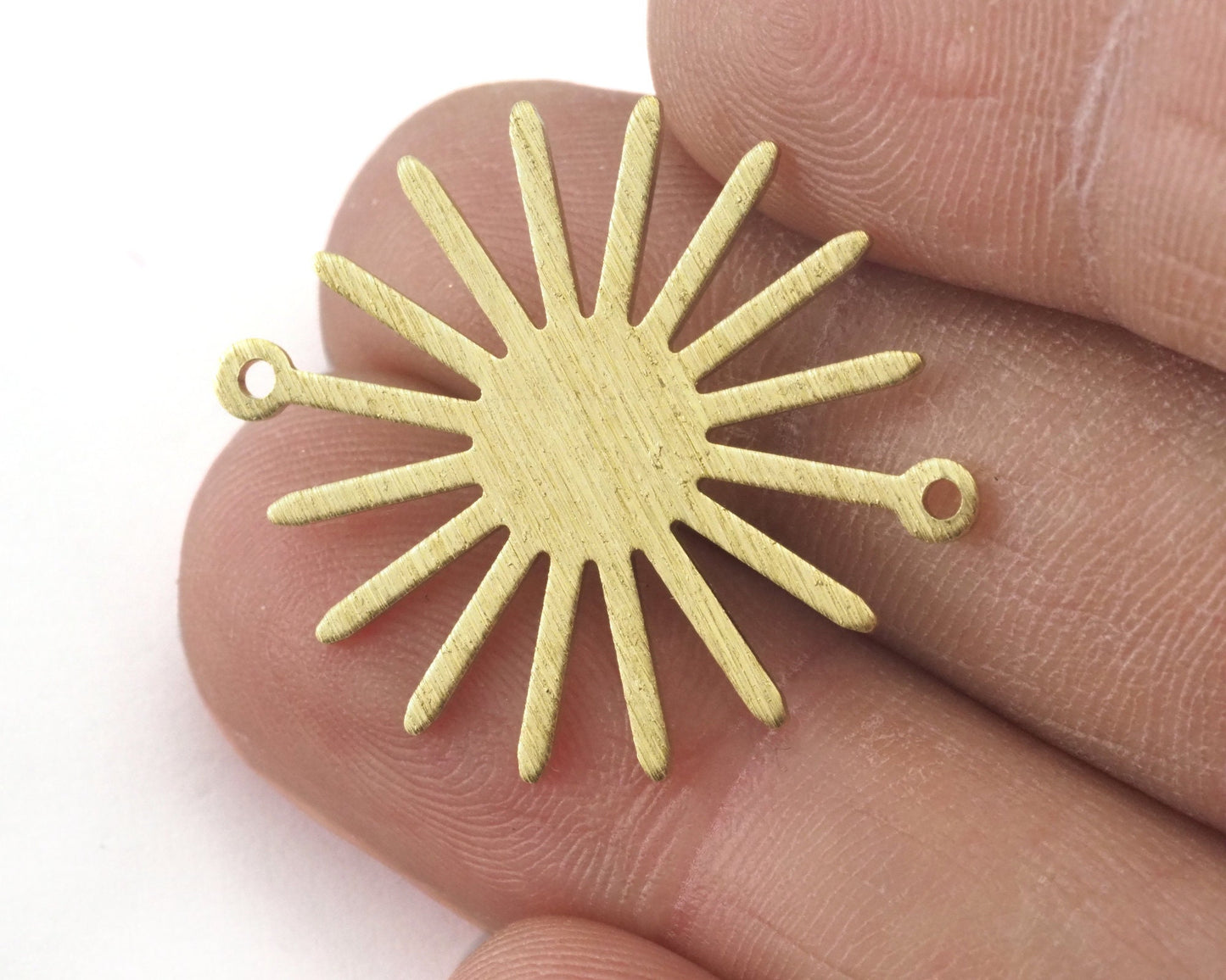 Brushed Sun Charms Connector 25x27mm 2 holes Raw brass findings R199-145