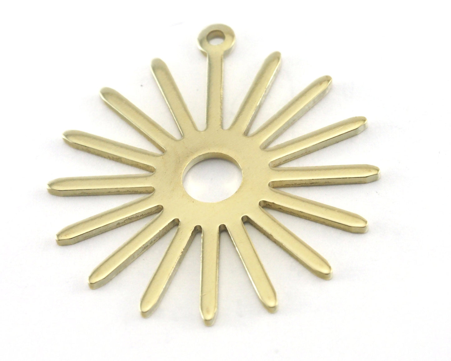 Sun Charms 25x27mm 1 hole Raw brass findings R198-145