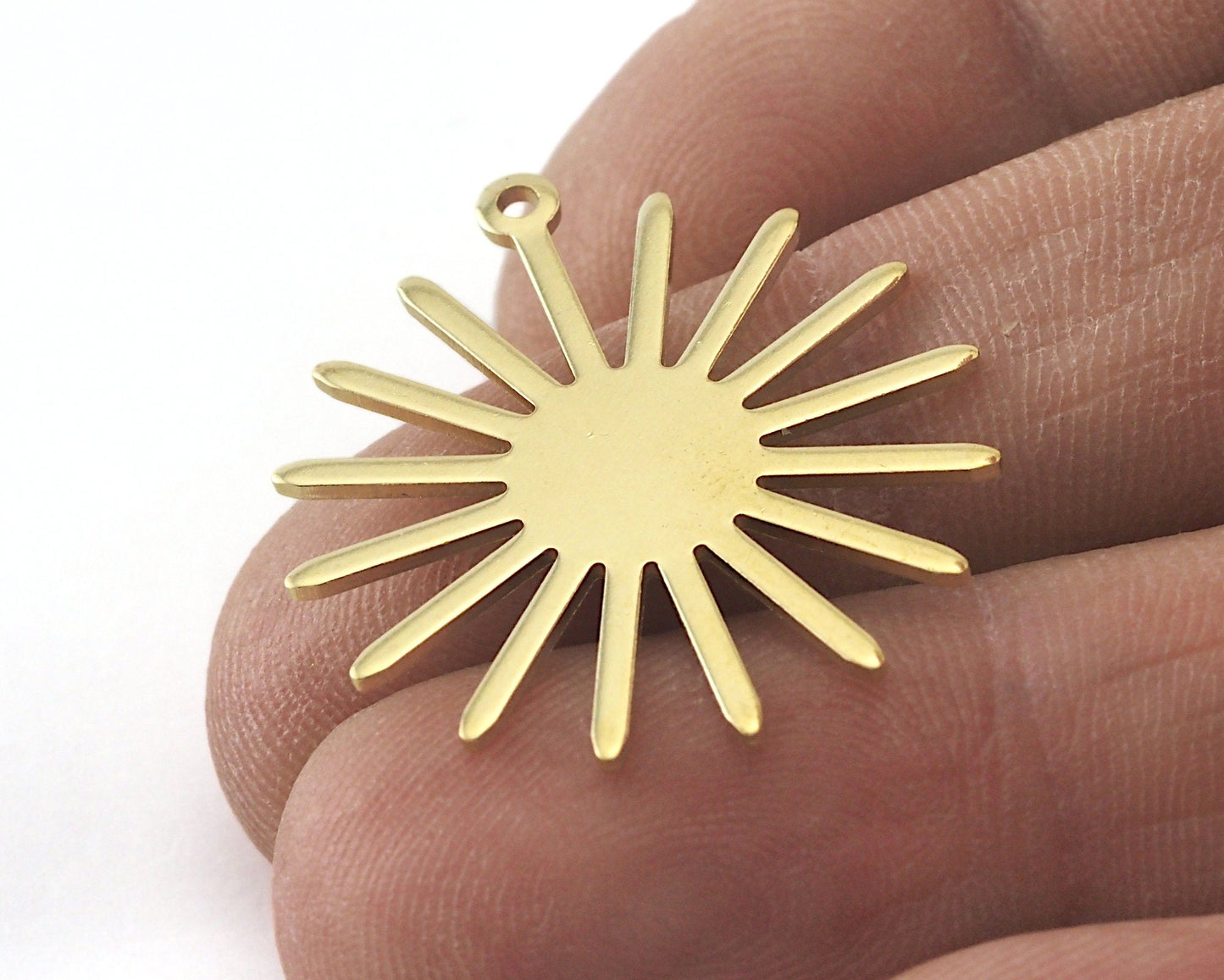 Sun Charms 25x27mm 1 hole Raw brass findings R200-145