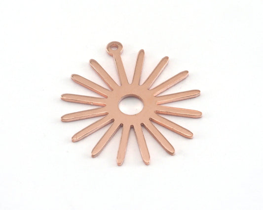 Sun Charms 25x27mm 1 hole Raw Copper findings R198-145