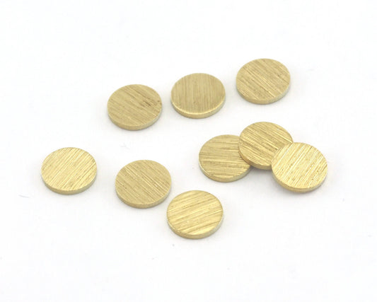 Brushed Coin Round Disc 6mm Stamping blank tag shape Raw Brass OZ3447-20