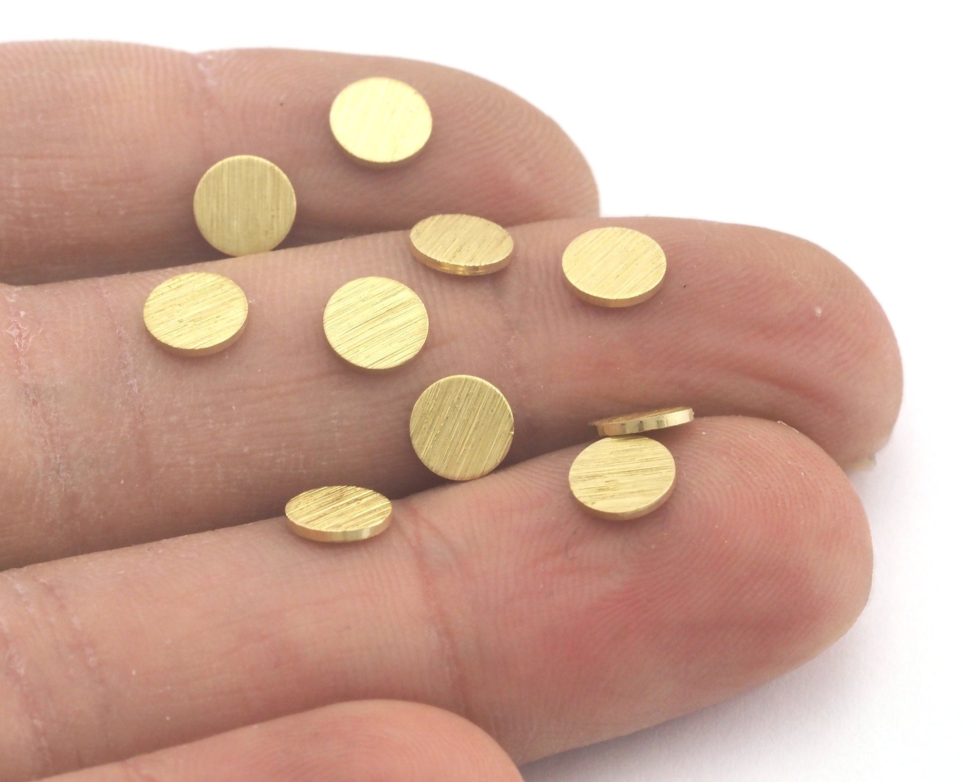 Brushed Coin Round Disc 6mm Stamping blank tag shape Raw Brass OZ3447-20