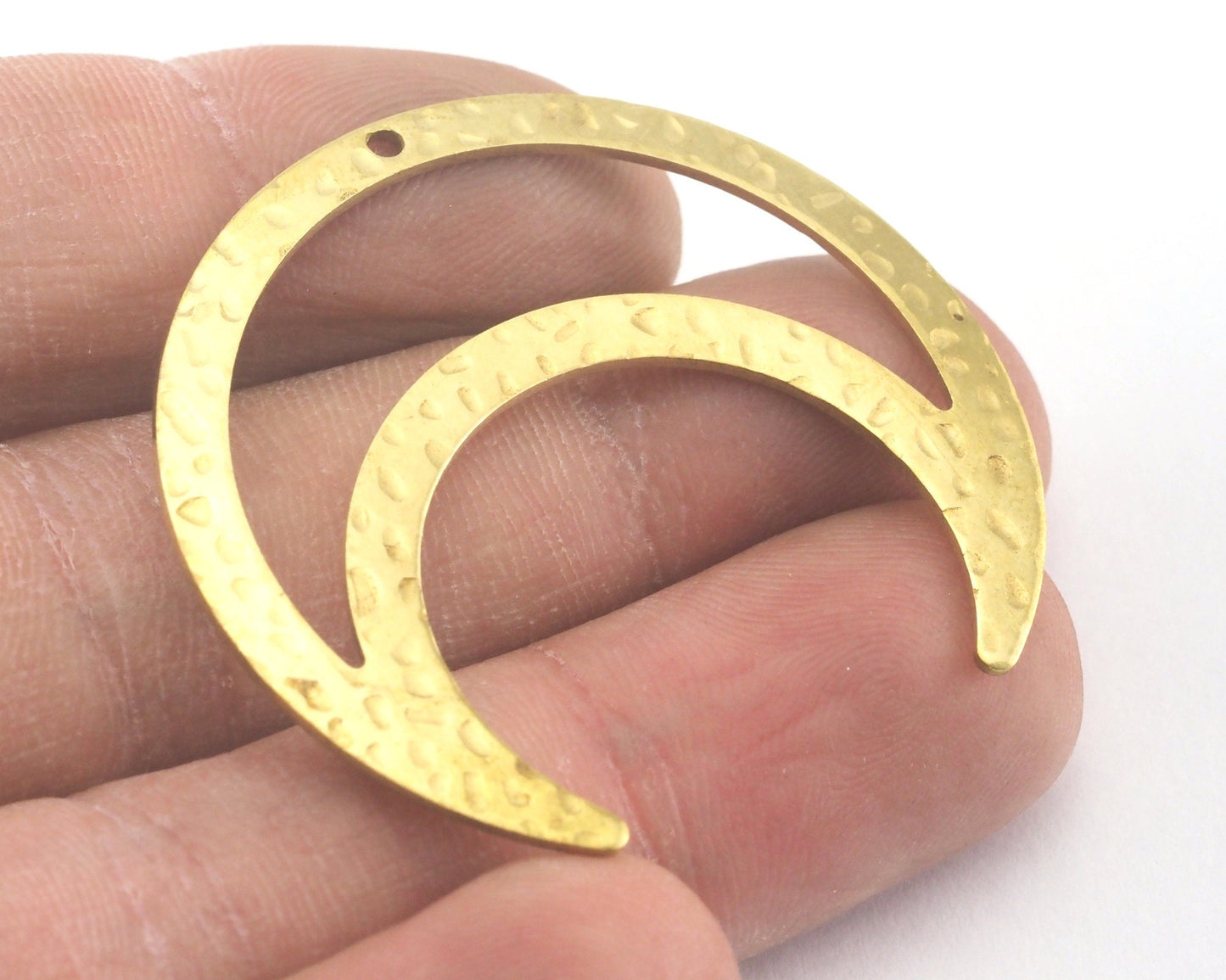 Hammered Crescent Charms Raw Brass 42x39mm 0.8mm thickness Findings OZ3774-385