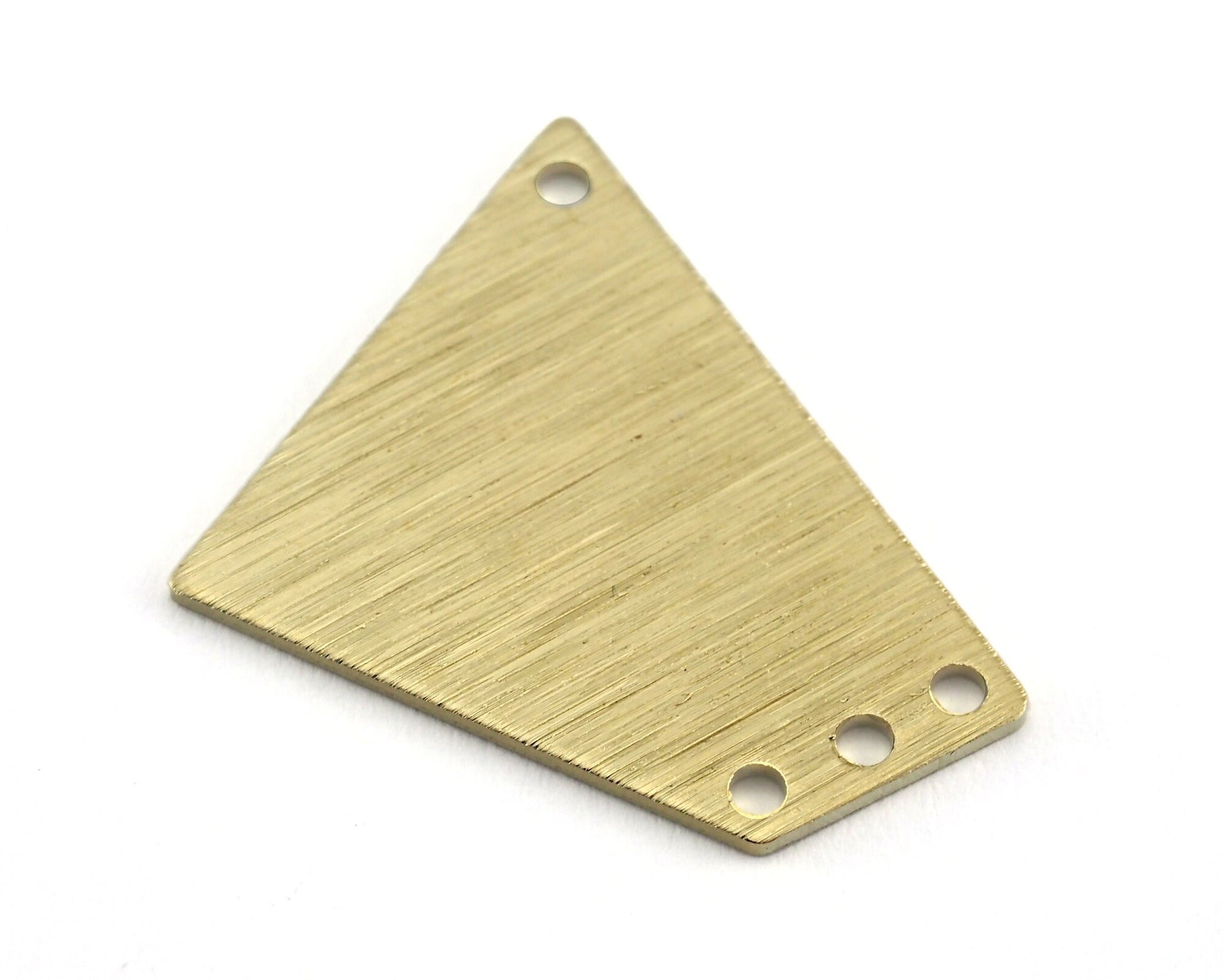 Brushed Quadrilateral Rectangle Trapezoid Charms 4 Hole Raw Brass 23x21mm 0.8mm thickness Findings R134-220