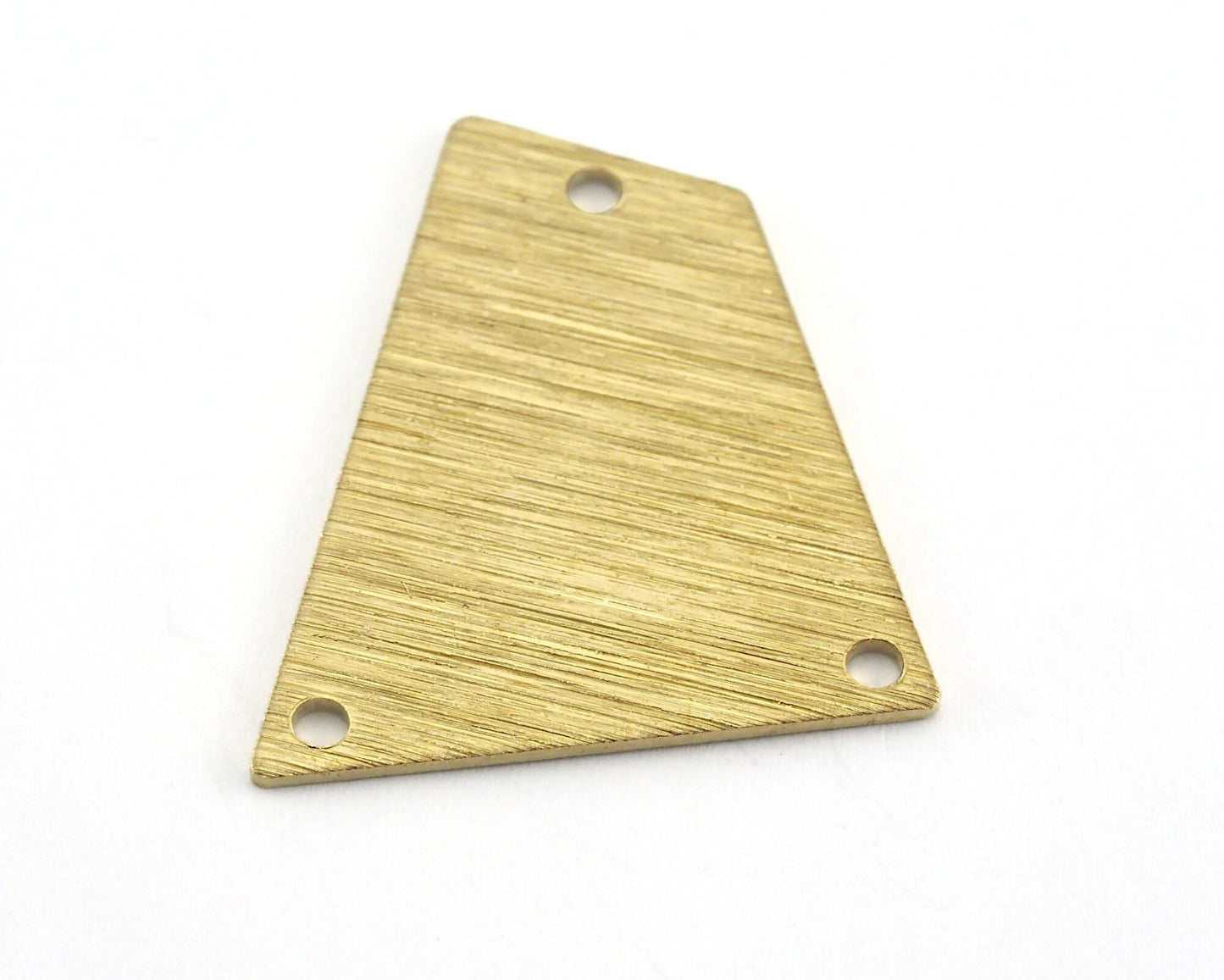 Brushed Quadrilateral Rectangle Trapezoid Charms 3 Hole Raw Brass 23x21mm 0.8mm thickness Findings R129-220