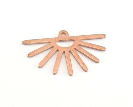 Sun Charms 25x15.5mm 1 hole Raw Copper findings R209-72