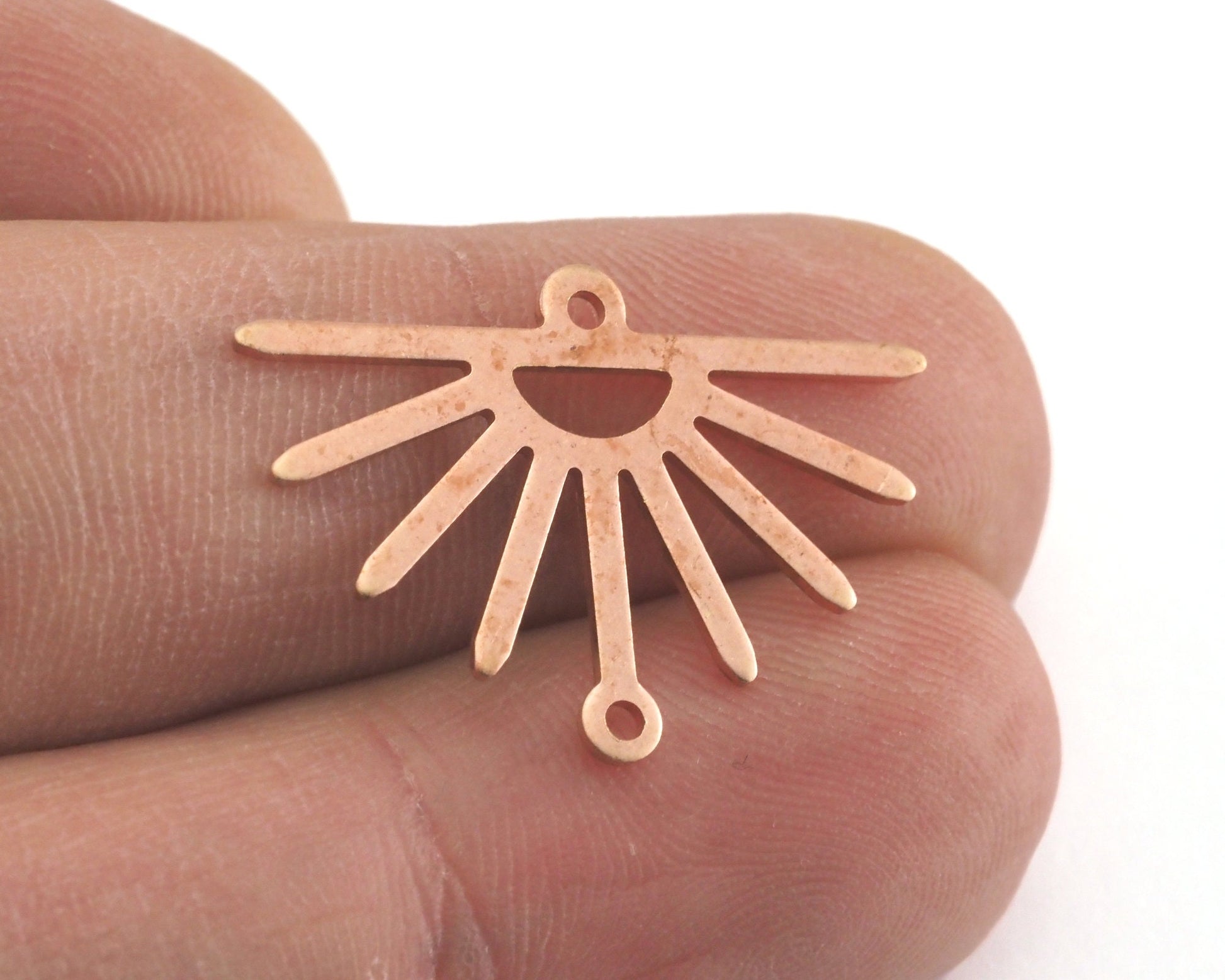 Sun Charms 25x17.5mm 2 holes Raw Copper findings R210-72