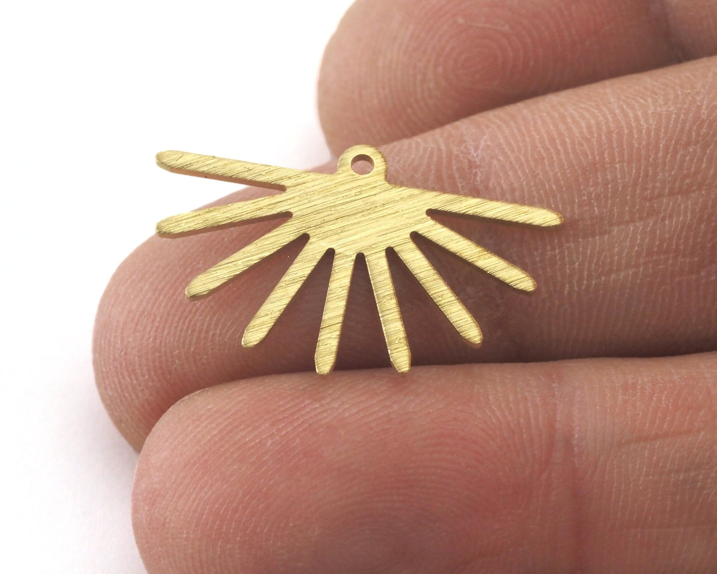 Brushed Sun Charms Connector 25x15.5mm 1 hole Raw brass findings R211-82